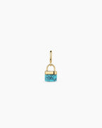 Padlock Parker Charm || option::18K Gold Plated, Treated Turquoise