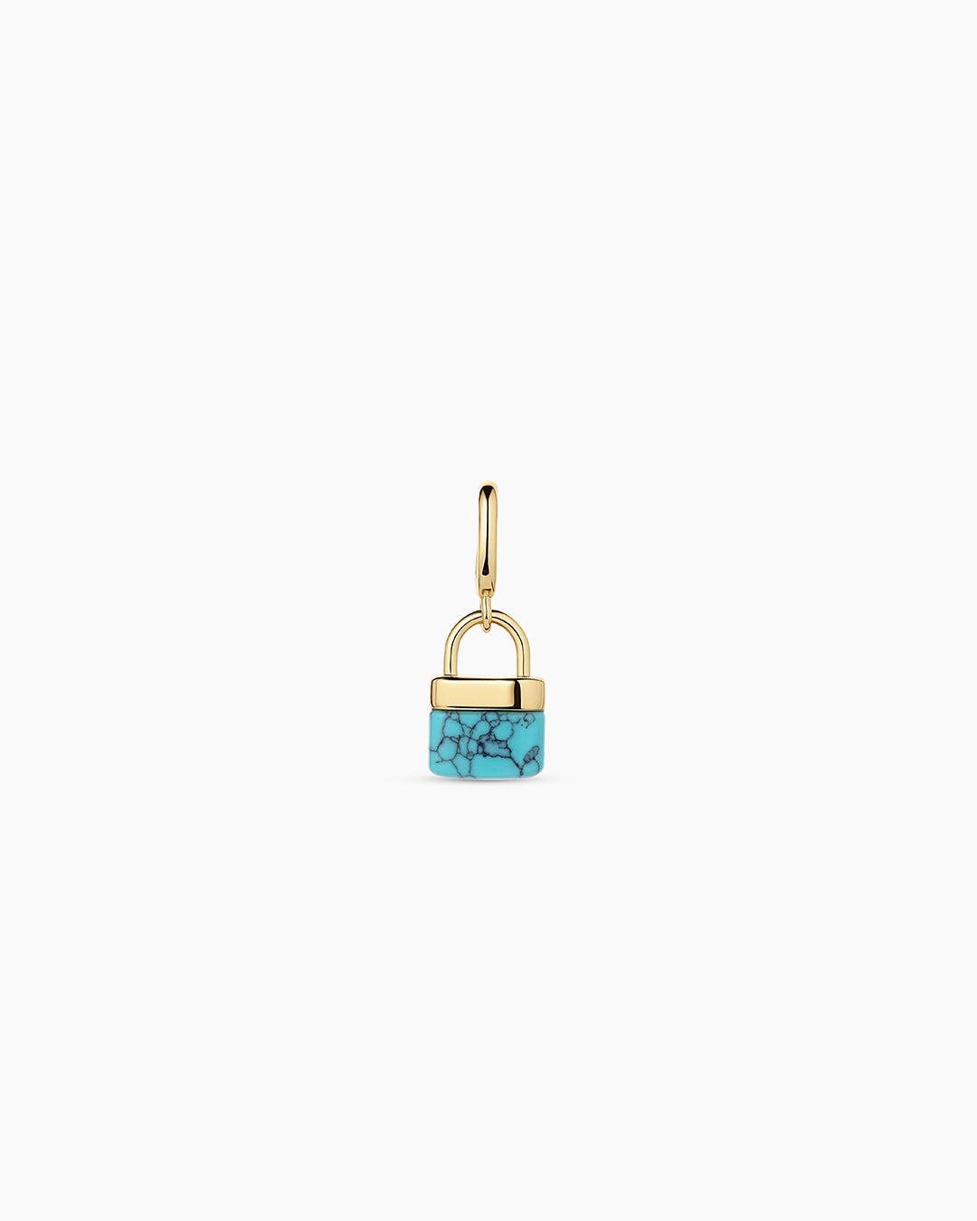 Padlock Parker Charm || option::18K Gold Plated, Treated Turquoise