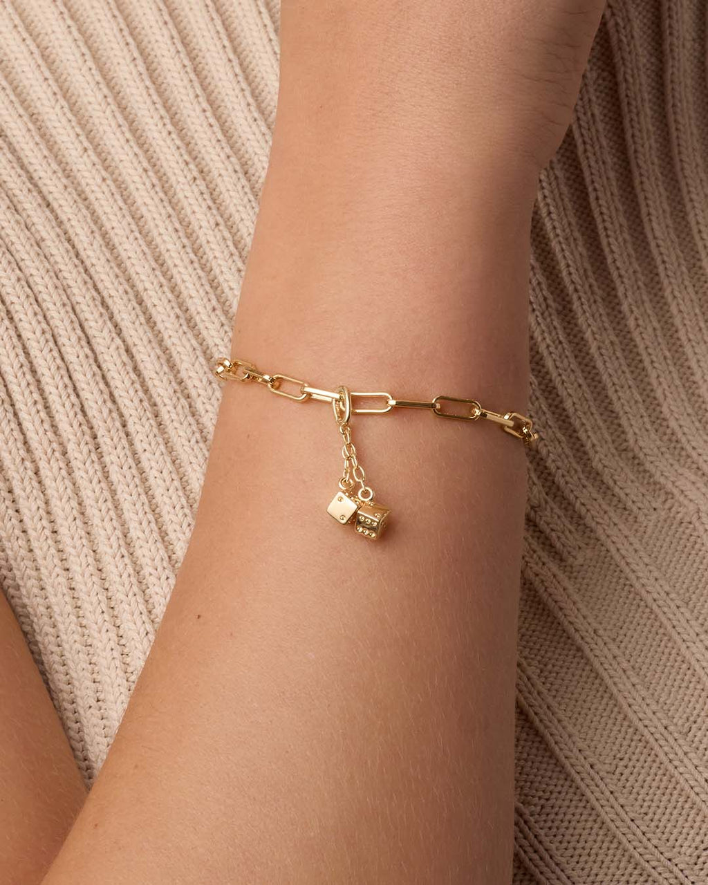 Dice Parker Charm || option::18K Gold Plated