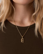 Crew Alphabet Statement Charm || option::18K Gold Plated, E