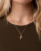 Crew Alphabet Statement Charm || option::18K Gold Plated, F