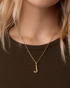 Crew Alphabet Statement Charm || option::18K Gold Plated, J