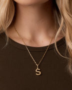 Crew Alphabet Statement Charm || option::18K Gold Plated, S