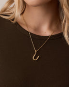 Crew Alphabet Statement Charm || option::18K Gold Plated, U