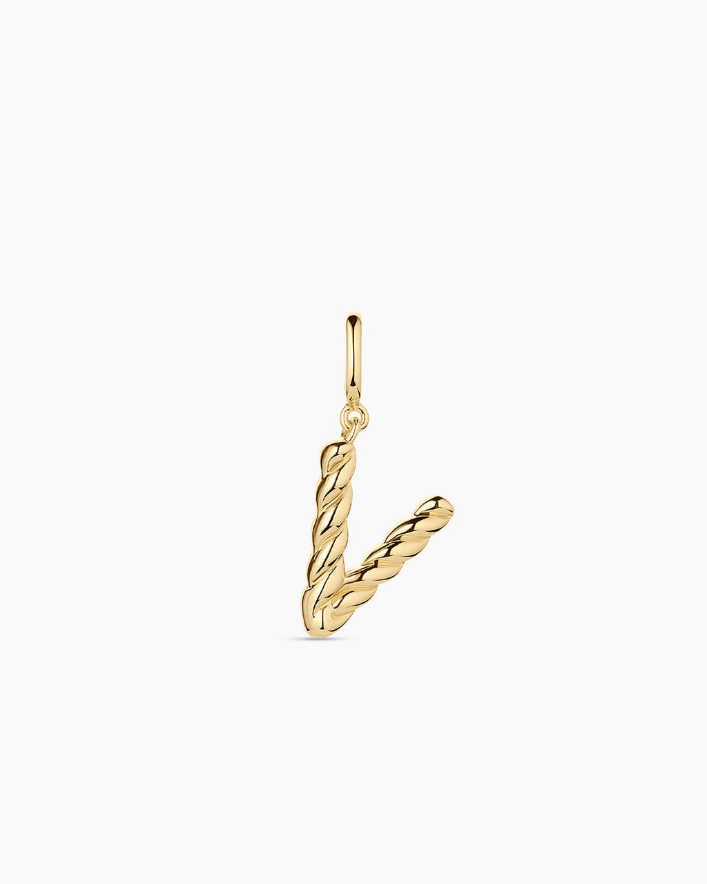 Crew Alphabet Statement Charm || option::18K Gold Plated, V