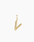Crew Alphabet Statement Charm || option::18K Gold Plated, V