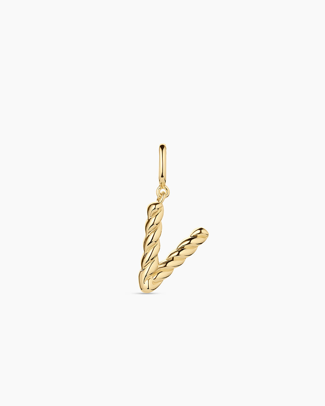 Crew Alphabet Statement Charm || option::18K Gold Plated, V