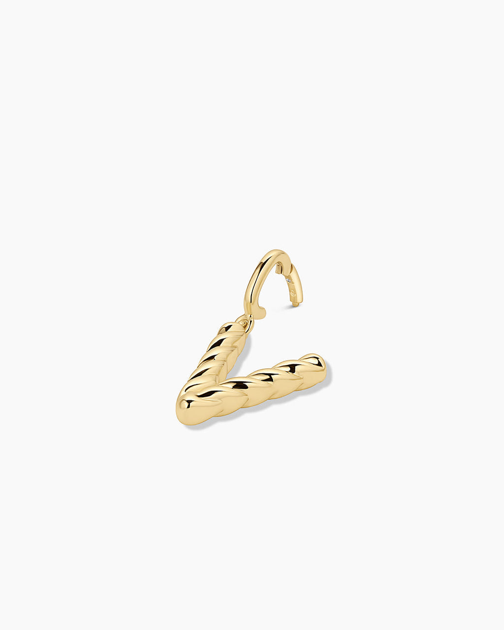Crew Alphabet Statement Charm || option::18K Gold Plated, V