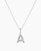 Crew Alphabet Statement Charm Necklace || option::Silver Plated, A