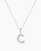 Crew Alphabet Statement Charm Necklace || option::Silver Plated, C