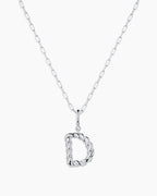 Crew Alphabet Statement Charm Necklace || option::Silver Plated, D