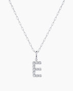 Crew Alphabet Statement Charm Necklace || option::Silver Plated, E