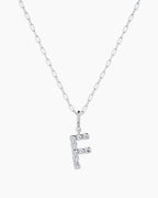 Crew Alphabet Statement Charm Necklace || option::Silver Plated, F