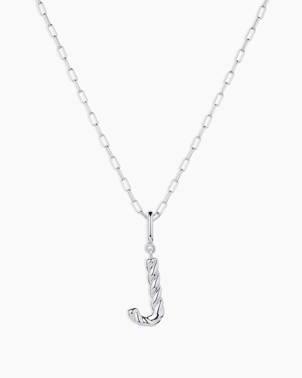 Crew Alphabet Statement Charm Necklace || option::Silver Plated, J