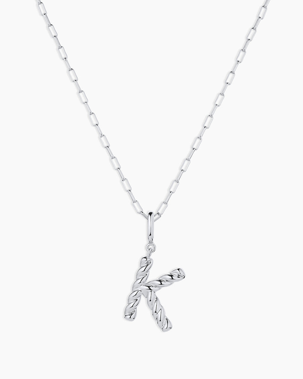 Crew Alphabet Statement Charm Necklace || option::Silver Plated, K
