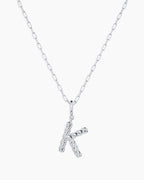 Crew Alphabet Statement Charm Necklace || option::Silver Plated, K