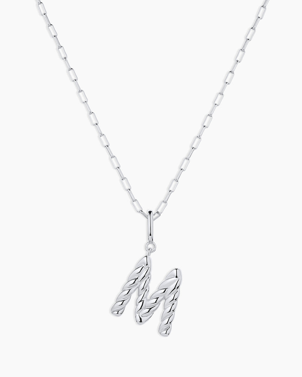 Crew Alphabet Statement Charm Necklace || option::Silver Plated, M