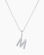 Crew Alphabet Statement Charm Necklace || option::Silver Plated, M