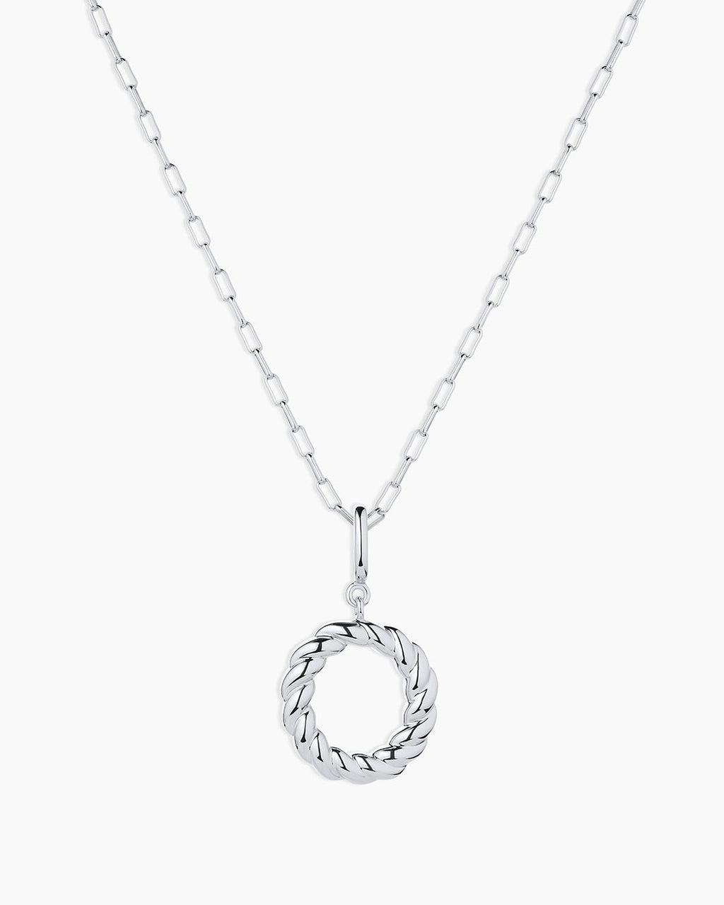 Crew Alphabet Statement Charm Necklace || option::Silver Plated, O