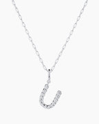Crew Alphabet Statement Charm Necklace || option::Silver Plated, U
