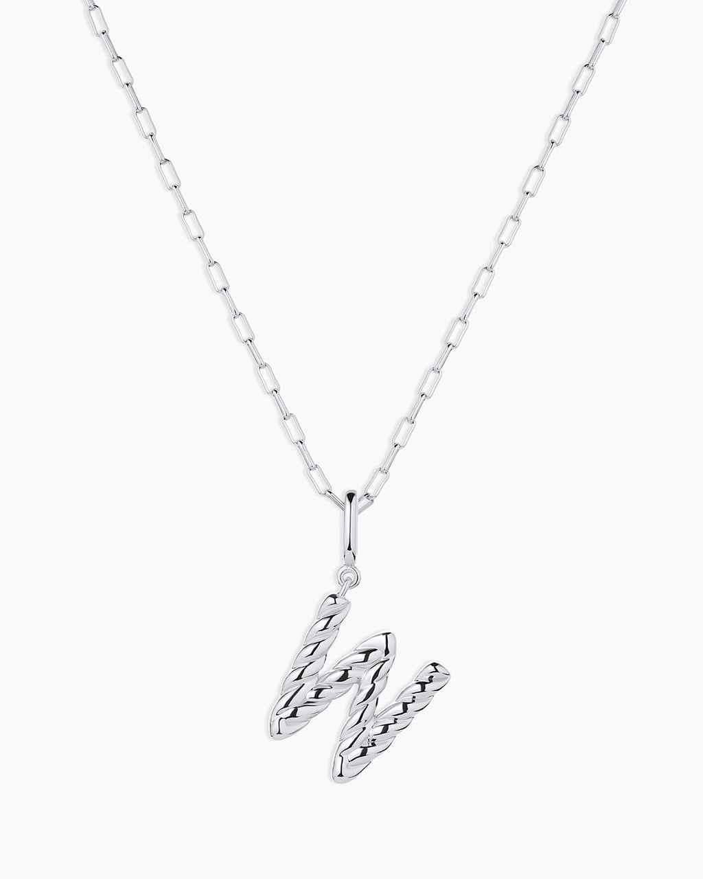 Crew Alphabet Statement Charm Necklace || option::Silver Plated, W