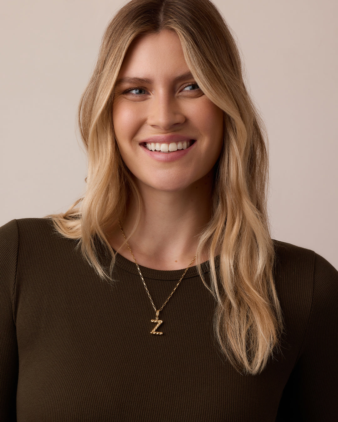 Crew Alphabet Statement Charm Necklace || option::18K Gold Plated, Y