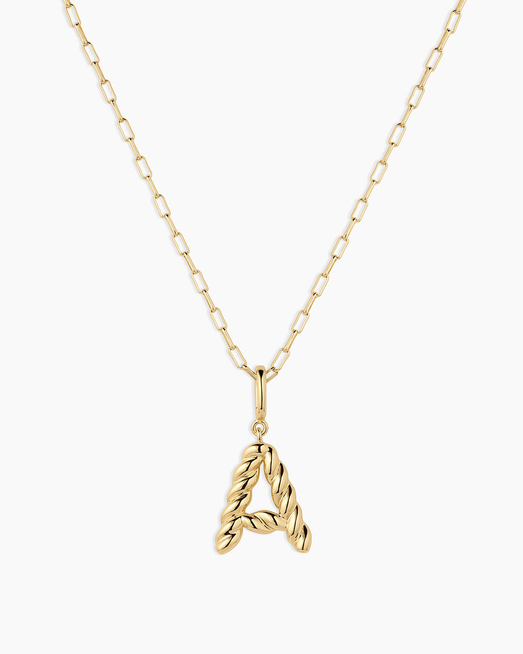 Crew Alphabet Statement Charm Necklace || option::18K Gold Plated, A