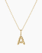 Crew Alphabet Statement Charm Necklace || option::18K Gold Plated, A