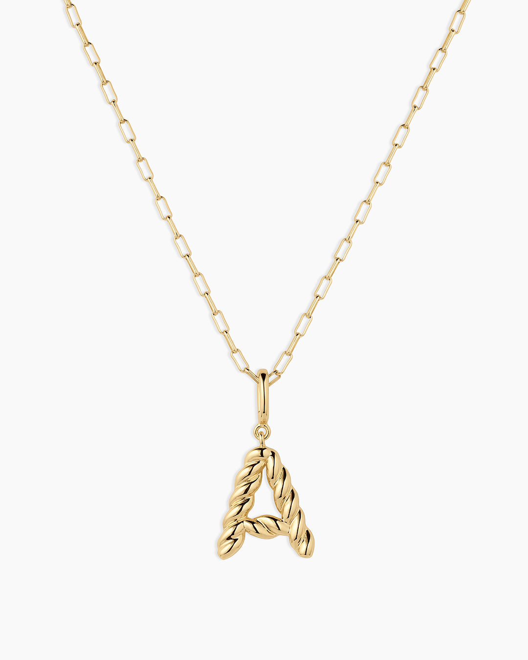 Crew Alphabet Statement Charm Necklace || option::18K Gold Plated, A