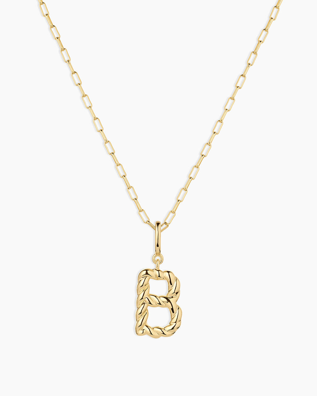 Crew Alphabet Statement Charm Necklace || option::18K Gold Plated, B