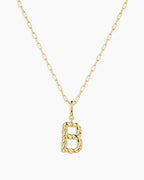 Crew Alphabet Statement Charm Necklace || option::18K Gold Plated, B