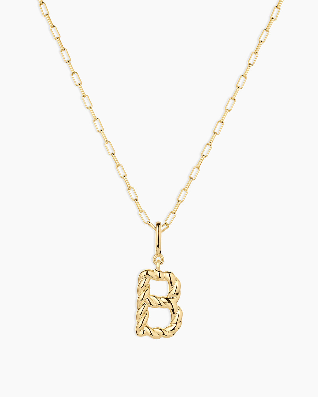 Crew Alphabet Statement Charm Necklace || option::18K Gold Plated, B
