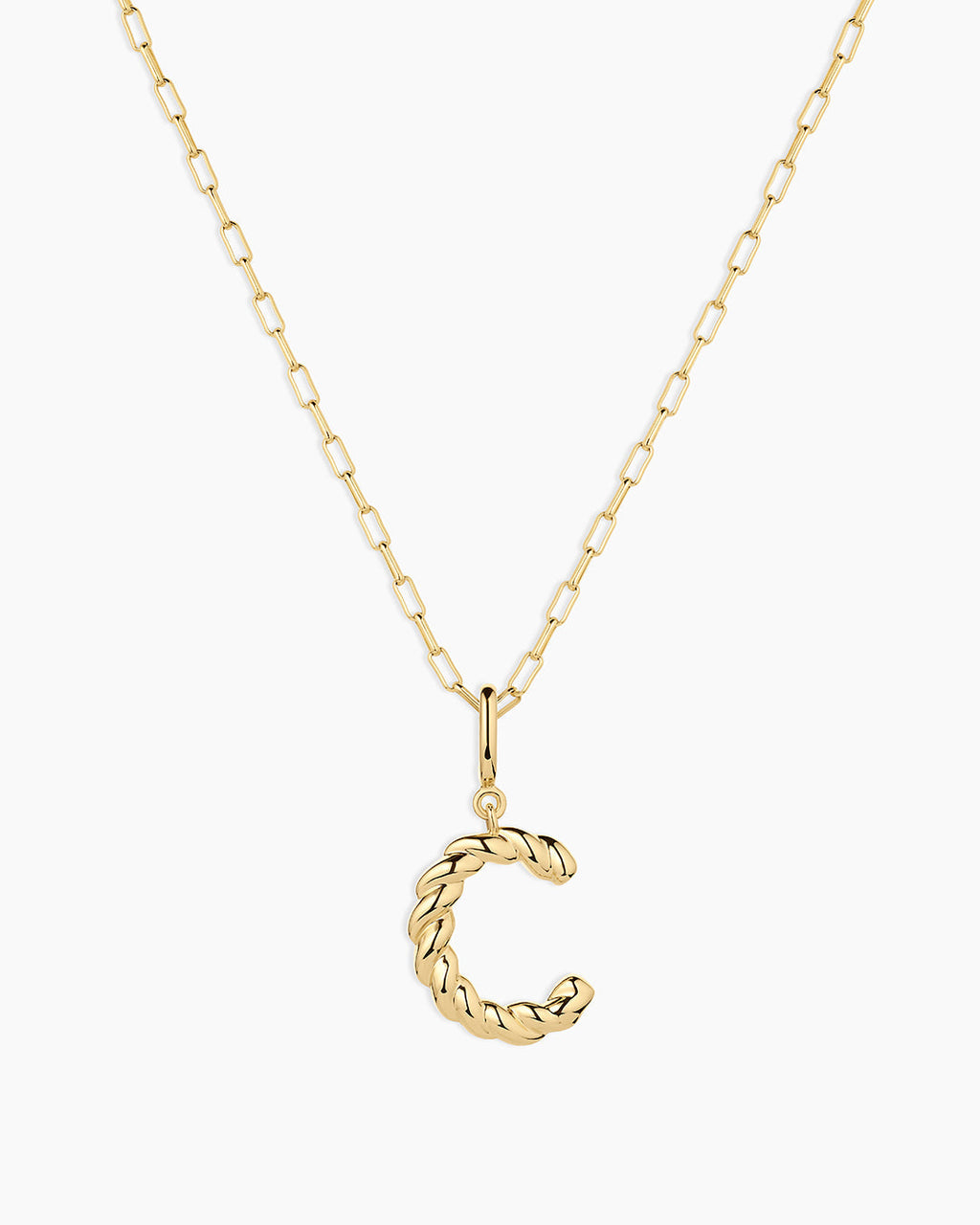 Crew Alphabet Statement Charm Necklace || option::18K Gold Plated, C