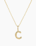 Crew Alphabet Statement Charm Necklace || option::18K Gold Plated, C