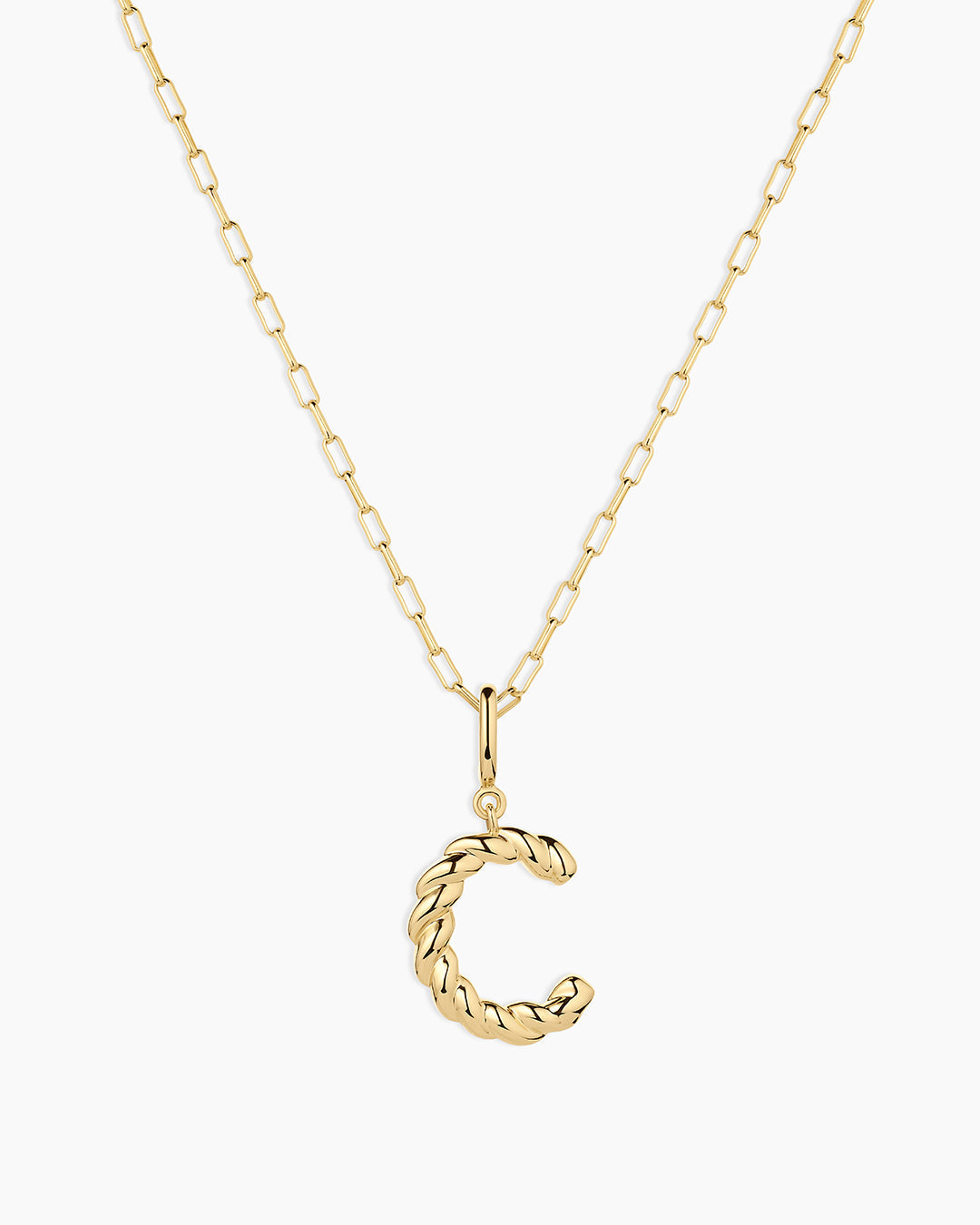 Crew Alphabet Statement Charm Necklace || option::18K Gold Plated, C