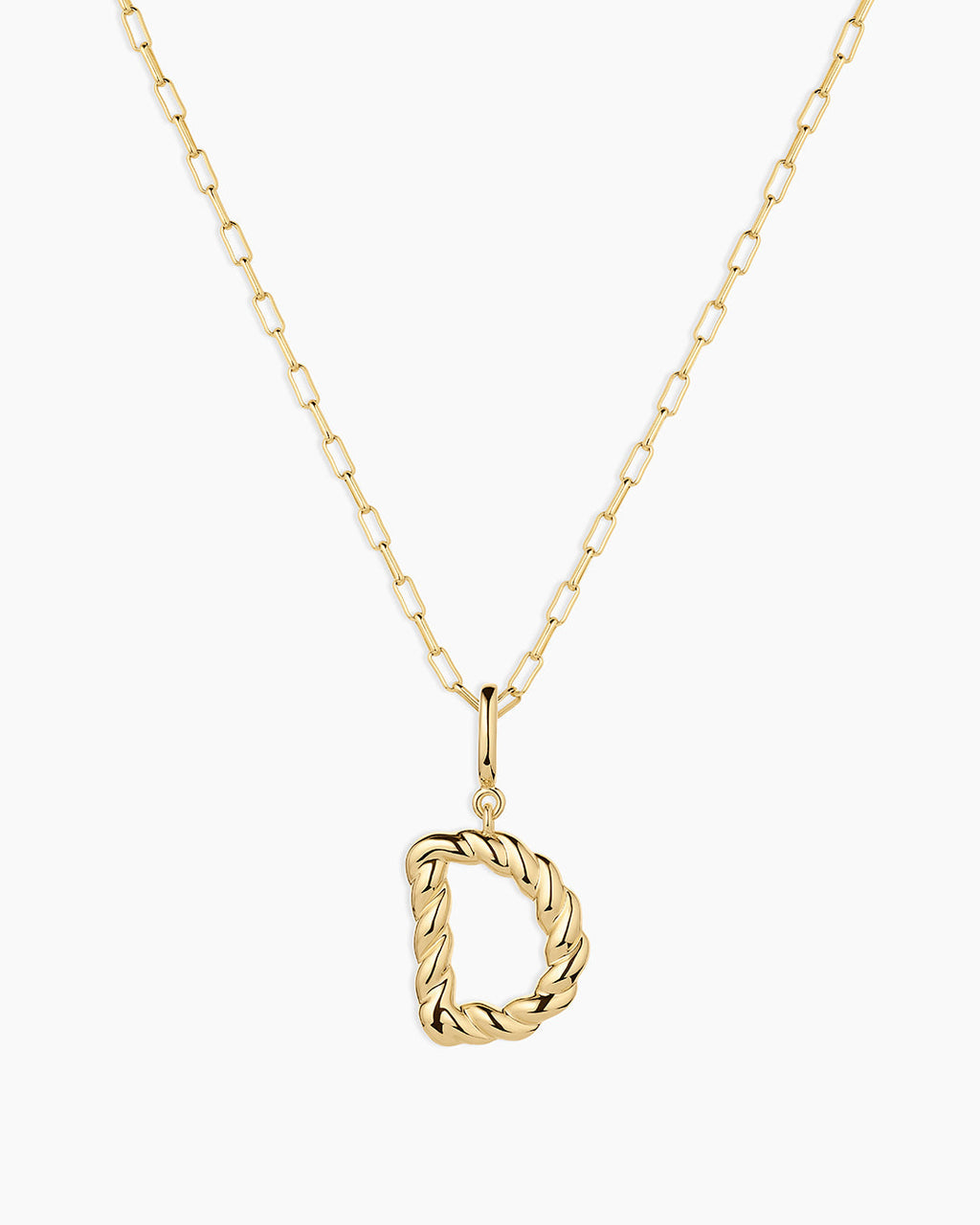 Crew Alphabet Statement Charm Necklace || option::18K Gold Plated, D