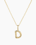 Crew Alphabet Statement Charm Necklace || option::18K Gold Plated, D