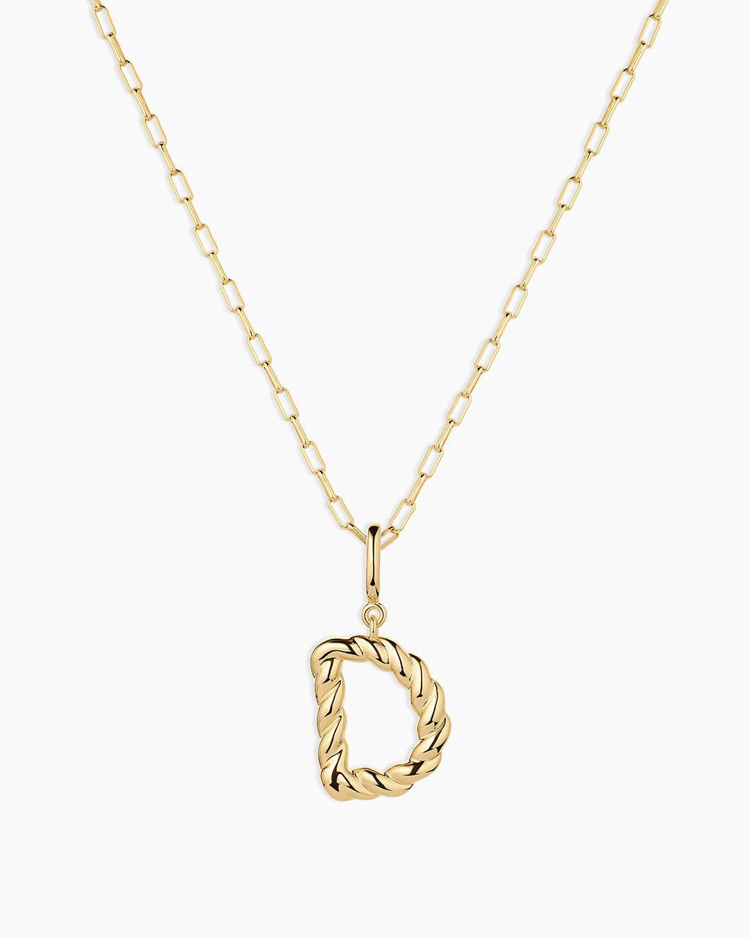 Crew Alphabet Statement Charm Necklace || option::18K Gold Plated, D