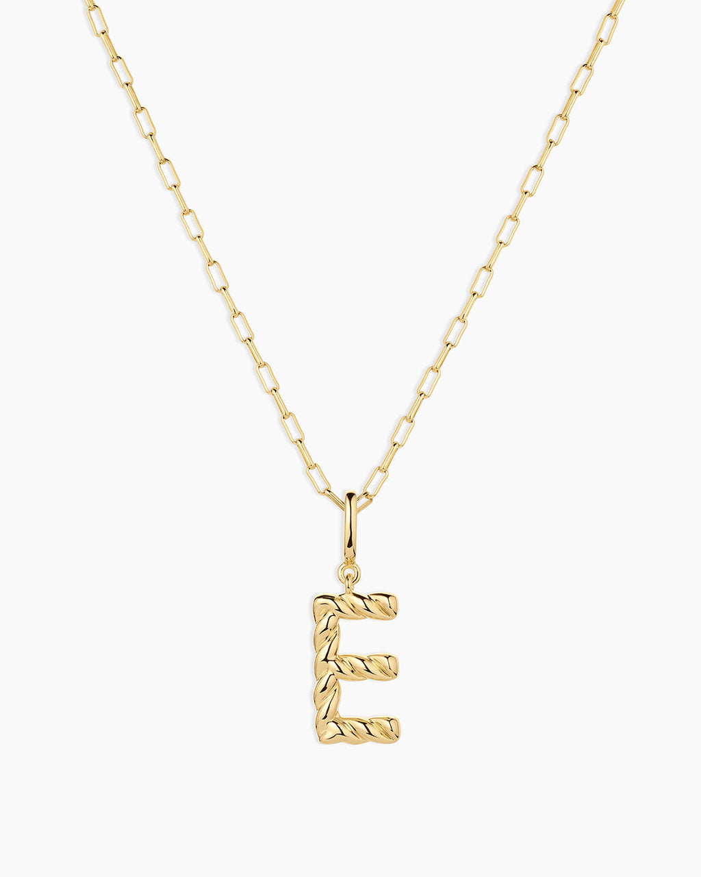 Crew Alphabet Statement Charm Necklace || option::18K Gold Plated, E