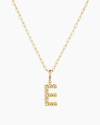Crew Alphabet Statement Charm Necklace || option::18K Gold Plated, E