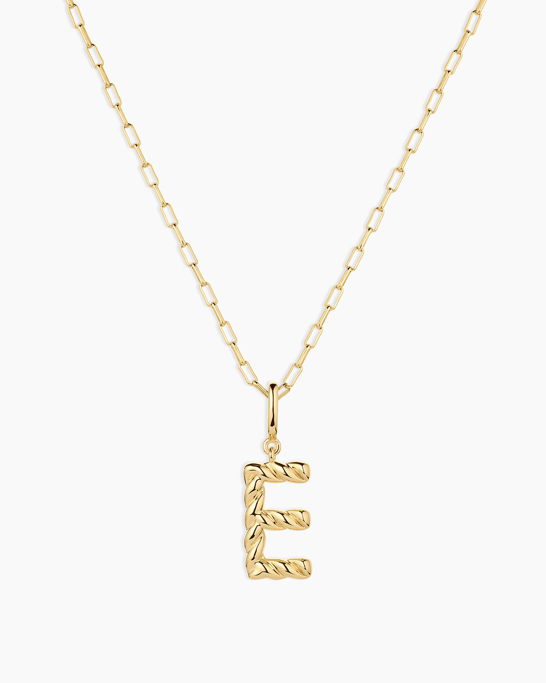 Crew Alphabet Statement Charm Necklace || option::18K Gold Plated, E