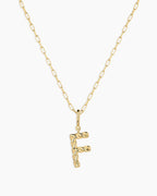 Crew Alphabet Statement Charm Necklace || option::18K Gold Plated, F