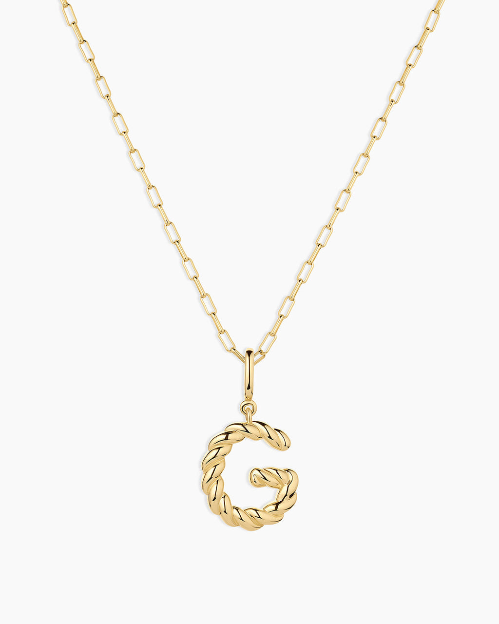 Crew Alphabet Statement Charm Necklace || option::18K Gold Plated, G