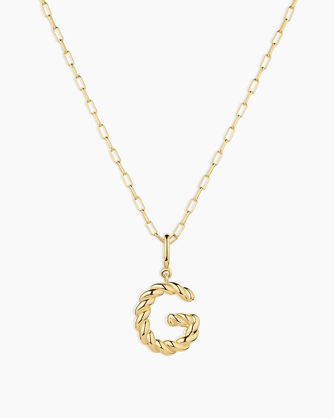 Crew Alphabet Statement Charm Necklace || option::18K Gold Plated, G