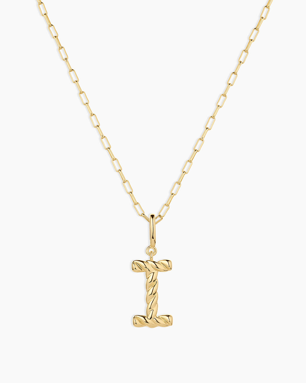 Crew Alphabet Statement Charm Necklace || option::18K Gold Plated, I