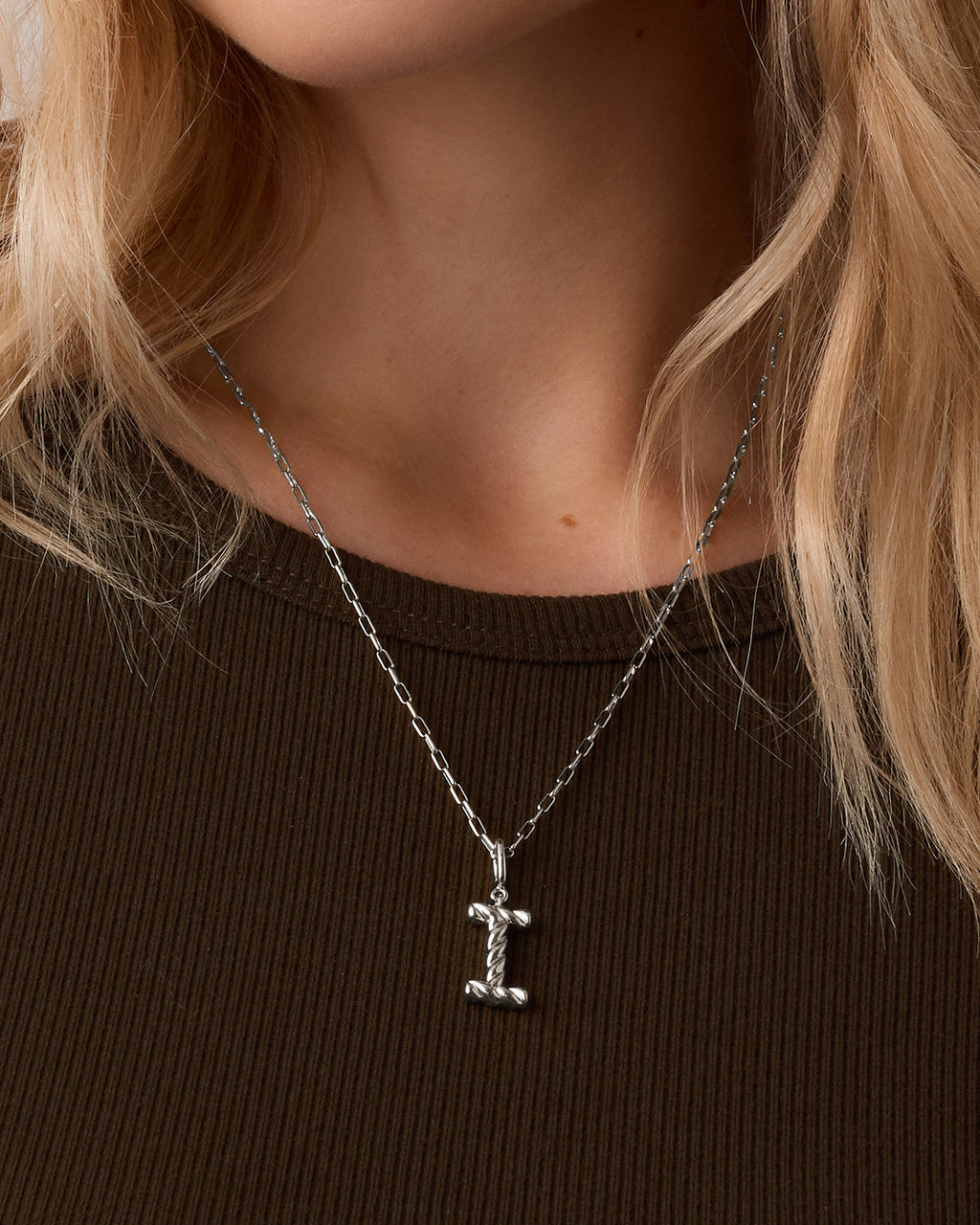 Crew Alphabet Statement Charm || option::Silver Plated, I