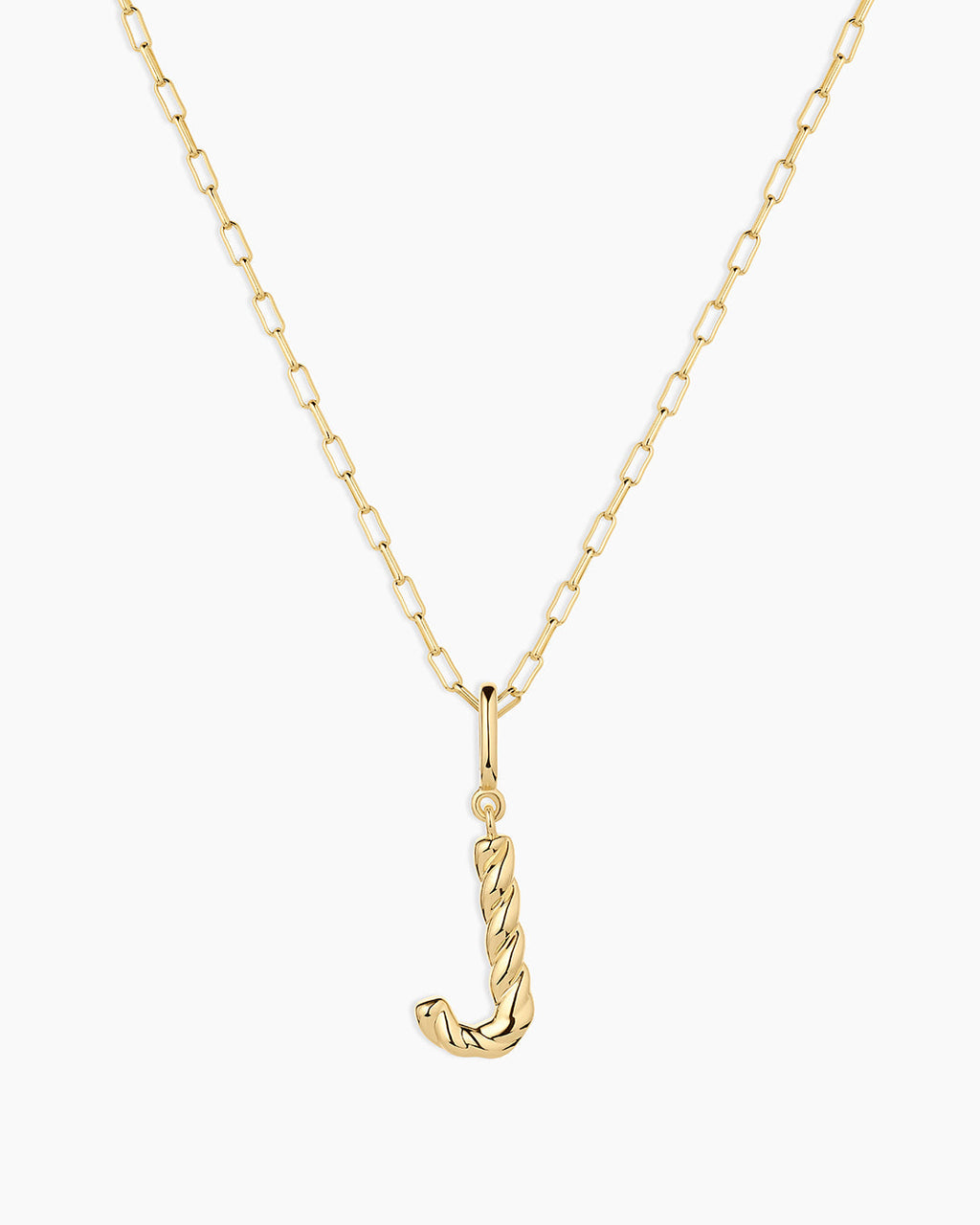 Crew Alphabet Statement Charm Necklace || option::18K Gold Plated, J