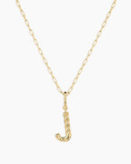Crew Alphabet Statement Charm Necklace || option::18K Gold Plated, J