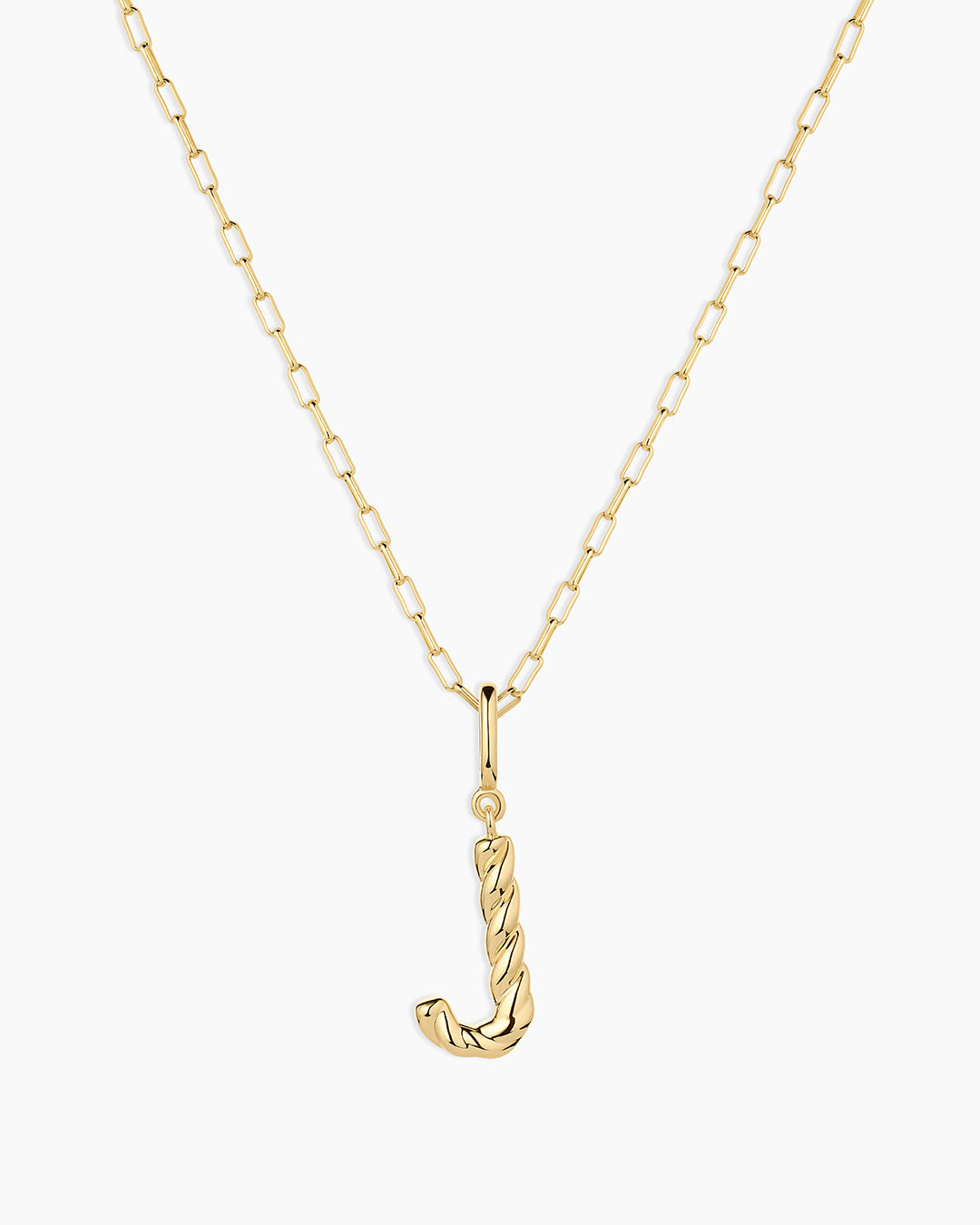 Crew Alphabet Statement Charm Necklace || option::18K Gold Plated, J