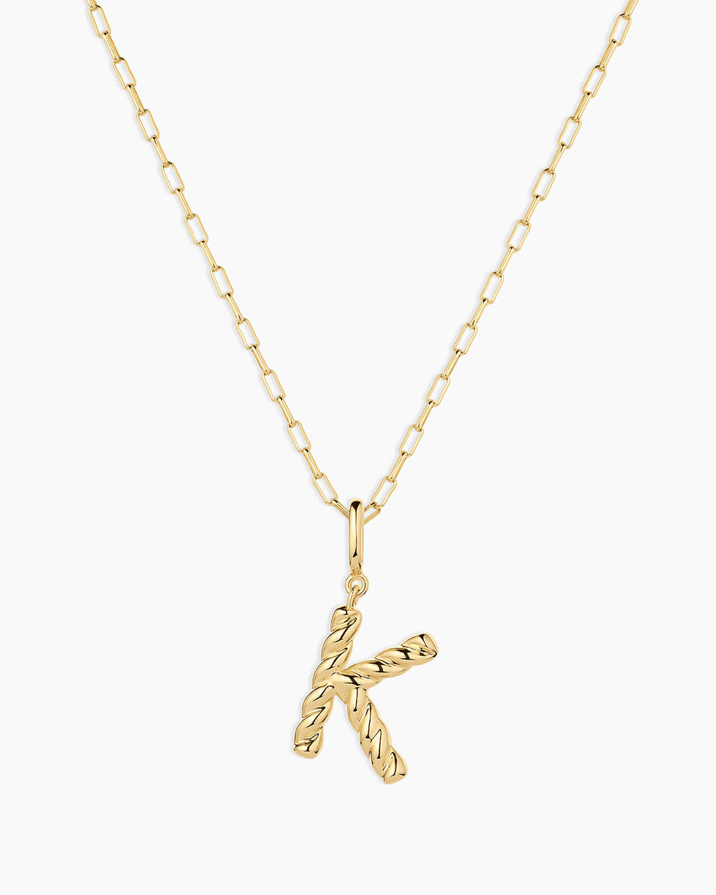 Crew Alphabet Statement Charm Necklace || option::18K Gold Plated, K